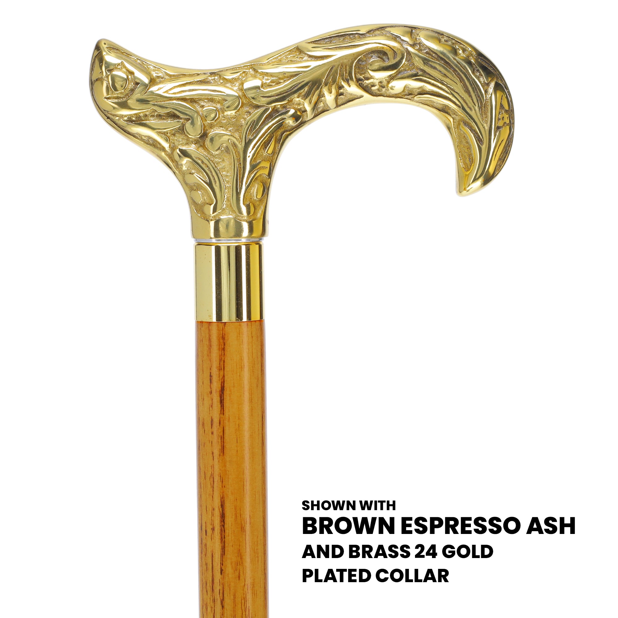 Premium Brass Derby Handle Cane: Stained Custom Color Shaft