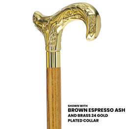 Scratch and Dent Premium Brass Derby Handle Cane: Stained Custom Color Shaft V2161