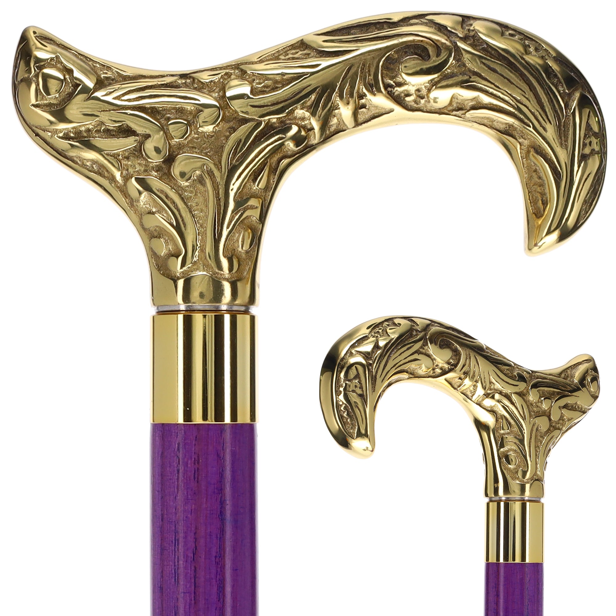 Premium Brass Derby Handle Cane: Stained Custom Color Shaft
