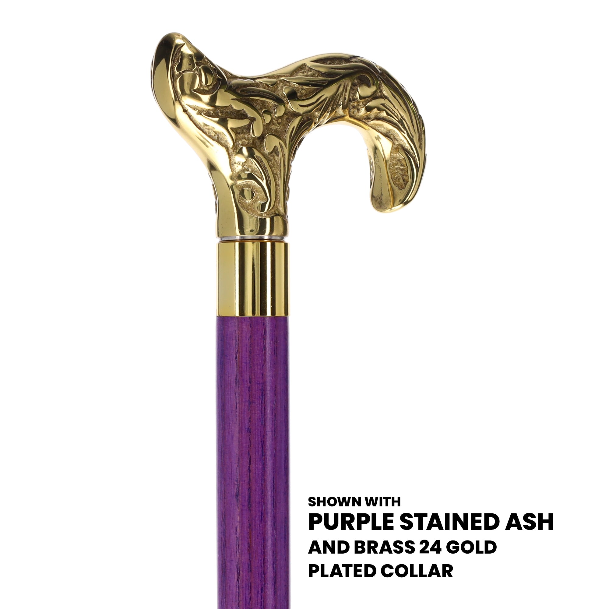 Premium Brass Derby Handle Cane: Stained Custom Color Shaft