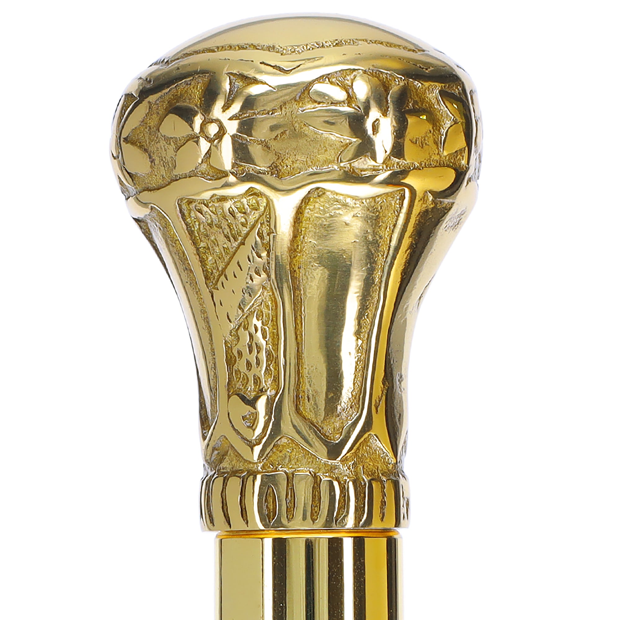 Premium Brass Knob Walking Cane: Custom Shaft & Collar