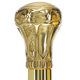 Scratch and Dent Premium Brass Knob Walking Cane: Custom Shaft & Collar V2371