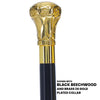 Scratch and Dent Brass Knob Handle Walking Cane w/ Brown Beechwood Shaft and Aluminum Gold Collar V3149