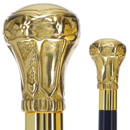 Scratch and Dent Premium Brass Knob Walking Cane: Custom Shaft & Collar V2371