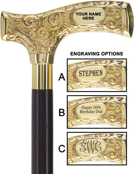 Make It Yours: Premium Brass Cane w/ Personalized Engraving