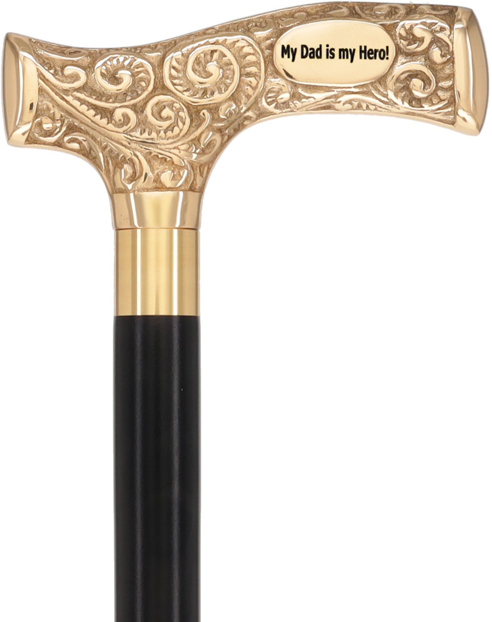 Father's Day Engraved Premium Brass Fritz Handle Walking Cane