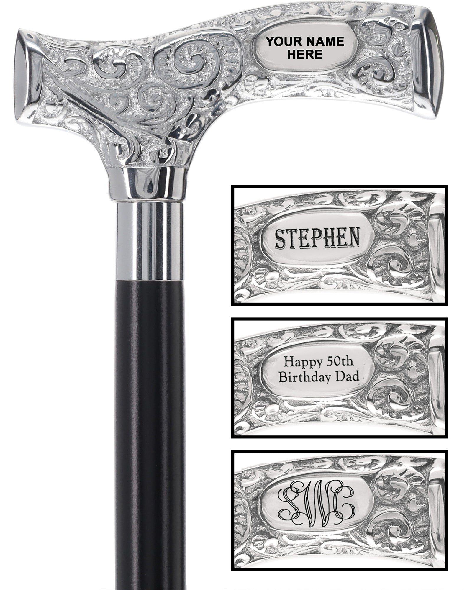 Make It Yours: Premium Chrome Cane w/ Personalized Engraving