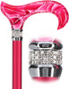 Rhinestone Designer Cane: Vibrant Magenta Red Exquisite Pearlz