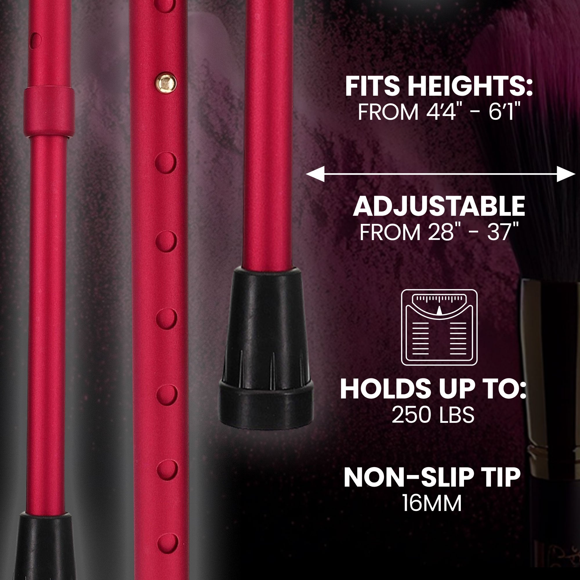 Vibrant Hot Pink Pearlz Rhinestone Orthopedic Derby Cane
