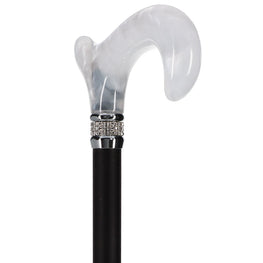 Scratch and Dent Black & White Pearlz with Rhinestone Collar and Black Adjustable Shaft V2341