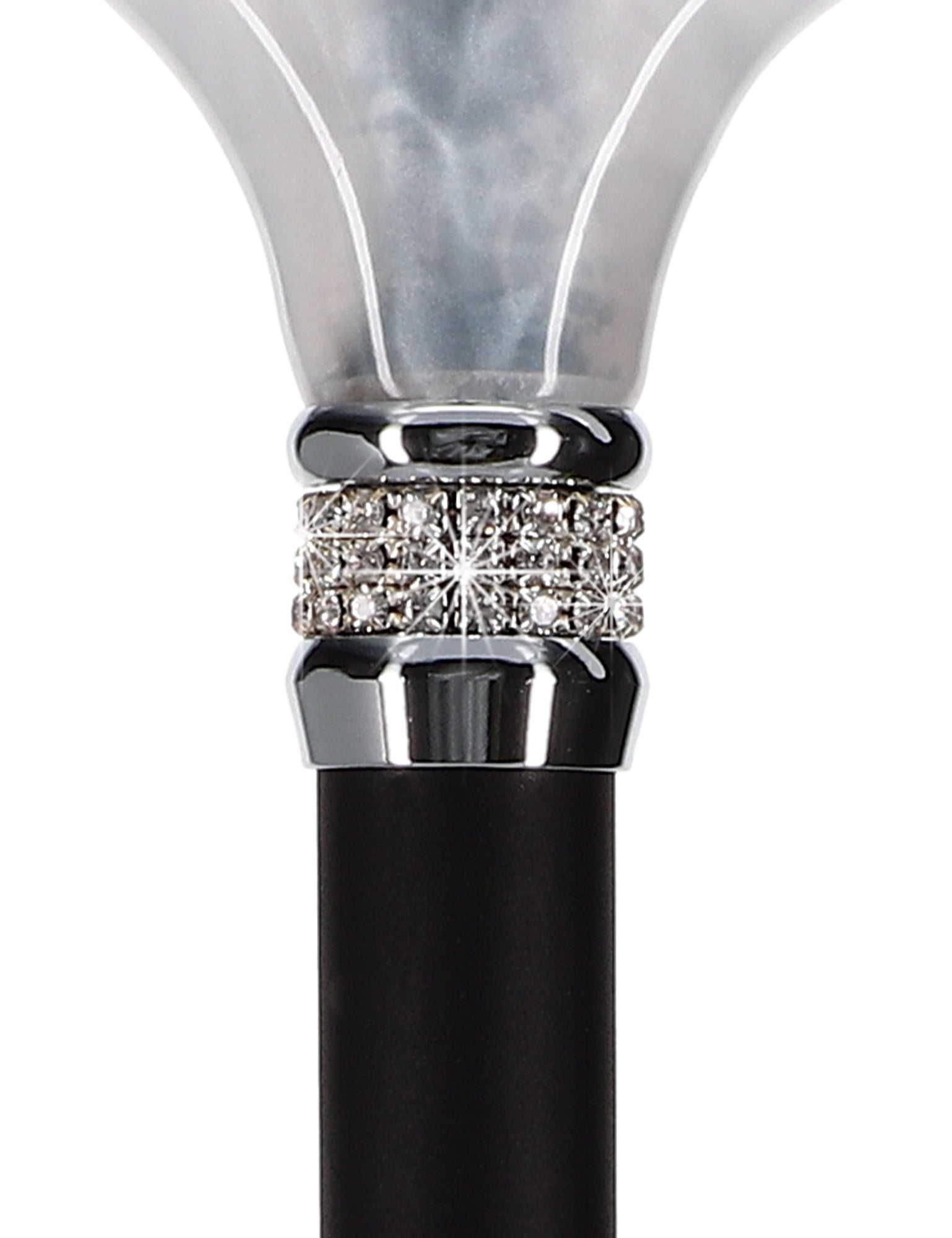 Black & White Pearlz Rhinestone Orthopedic Derby Cane