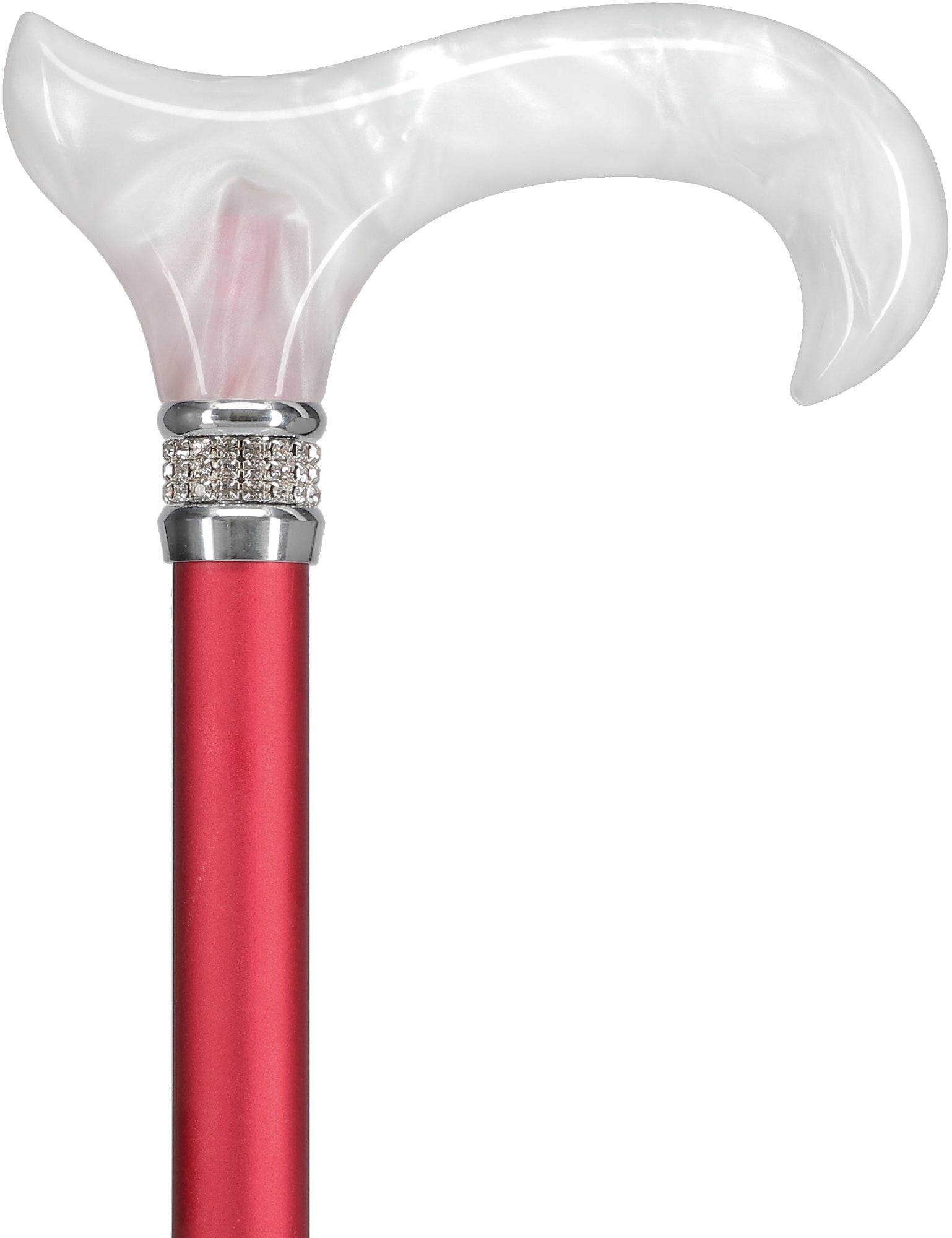 Crimson Red Pearlz Rhinestone Adjustable Orthopedic Derby Cane