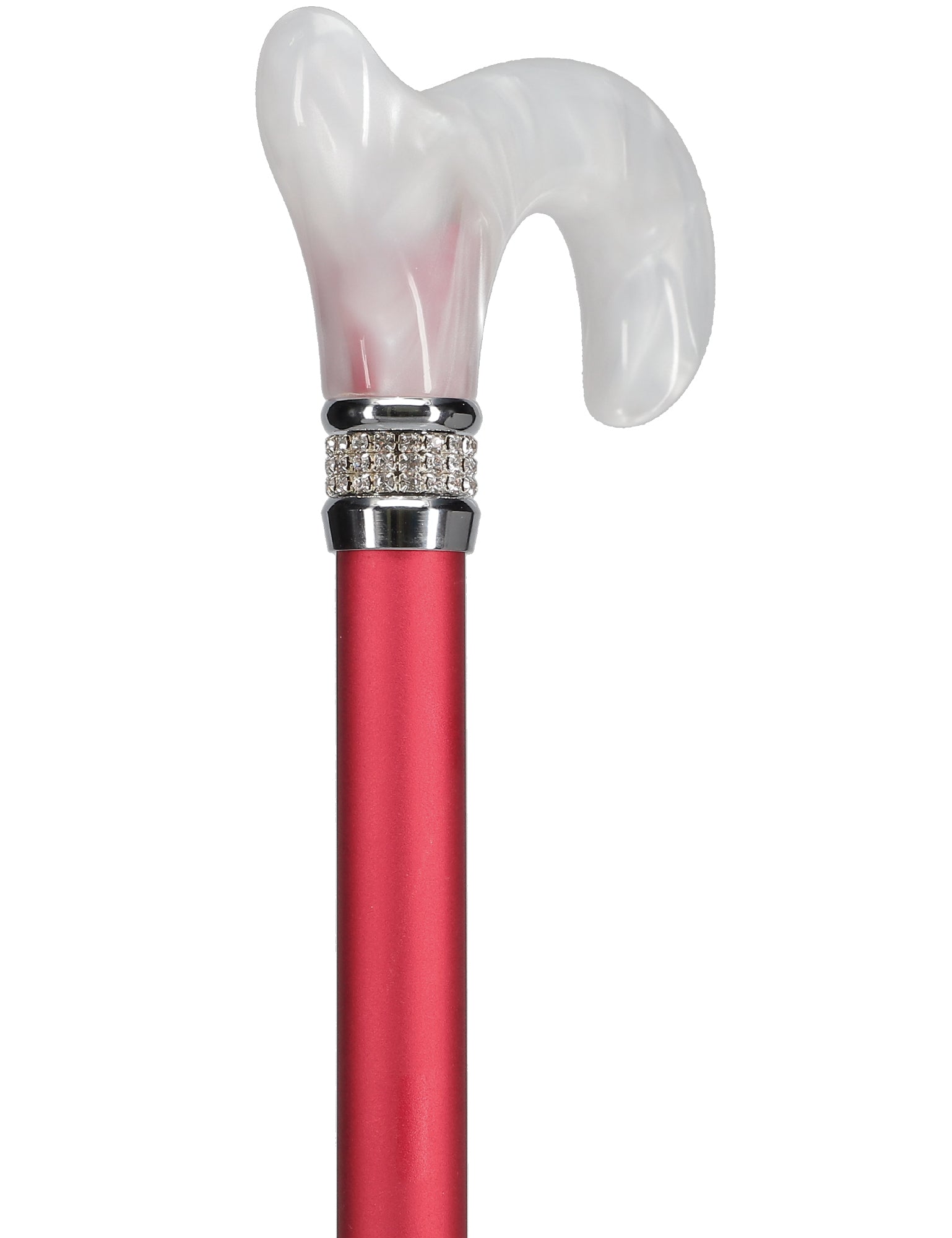 Crimson Red Pearlz Rhinestone Adjustable Orthopedic Derby Cane