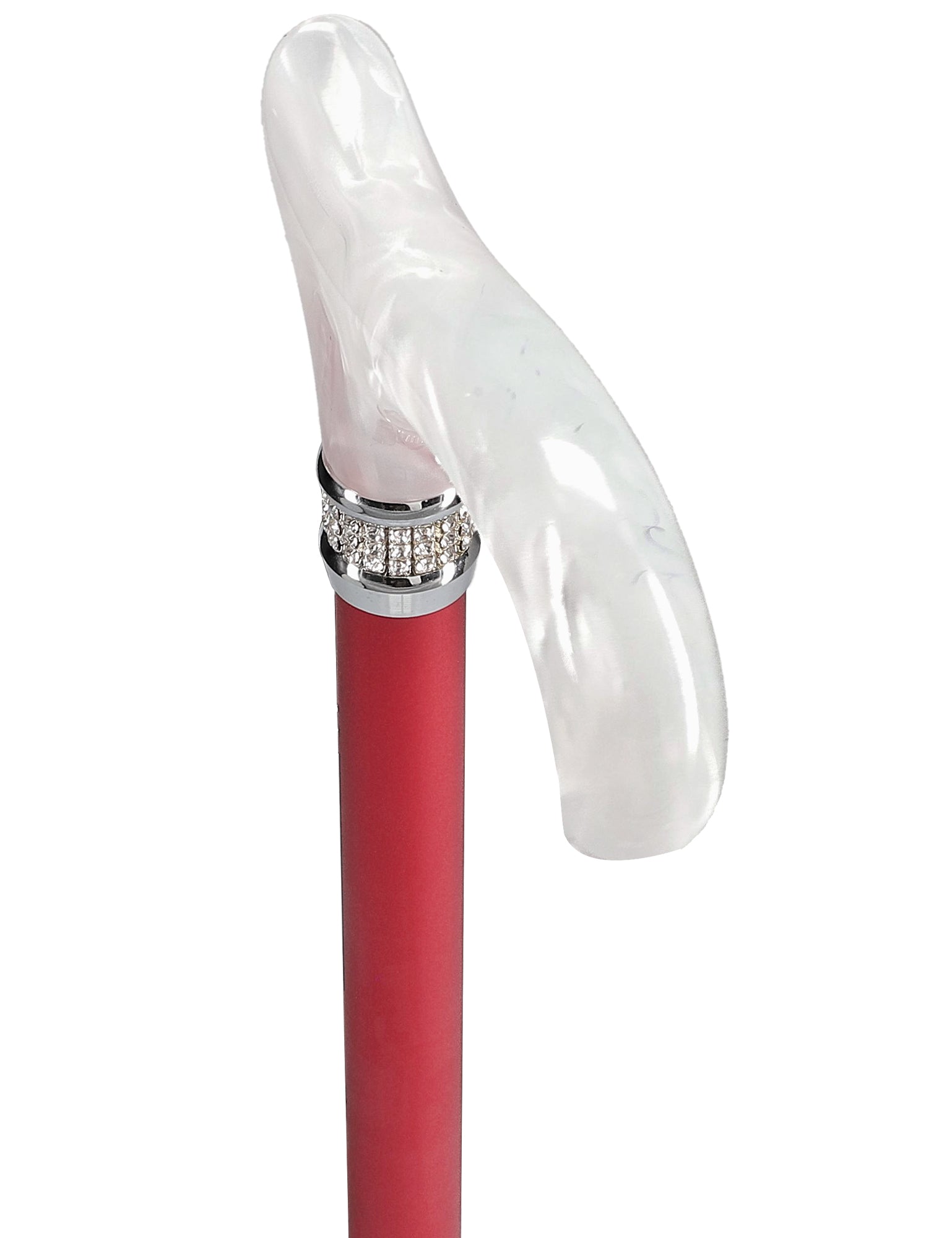 Crimson Red Pearlz Rhinestone Adjustable Orthopedic Derby Cane