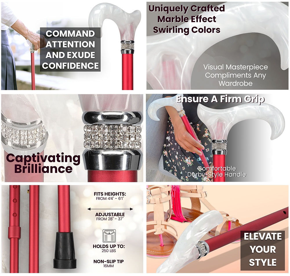 Crimson Daytime Pearlz with Rhinestone Collar and Red Shaft