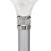 Scratch and Dent Platinum Pearlz w/ Rhinestone Collar and Silver Shaft Designer Adjustable Cane V2333