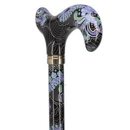 Scratch and Dent Purple Majesty Designer Adjustable Derby Walking Cane with Engraved Collar V1696