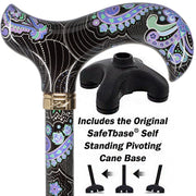 Purple Majesty: Designer Pattern Adjustable Cane w/ Safetbase