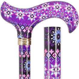 Pretty Purple: Designer Adjustable Cane w/ Patterned Handle