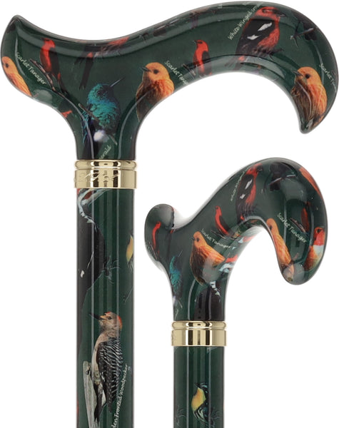 American Songbird: Designer Adjustable Cane w/ Patterned Handle