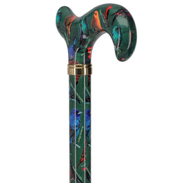 American Songbird Designer Adjustable Derby Walking Cane with Engraved Collar