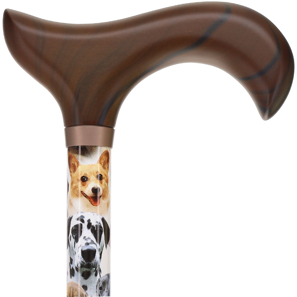 Dog Lovers: Designer Adjustable Cane w/ Wooden Handle