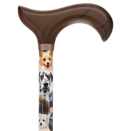 Dog Lovers: Designer Adjustable Cane w/ Wooden Handle