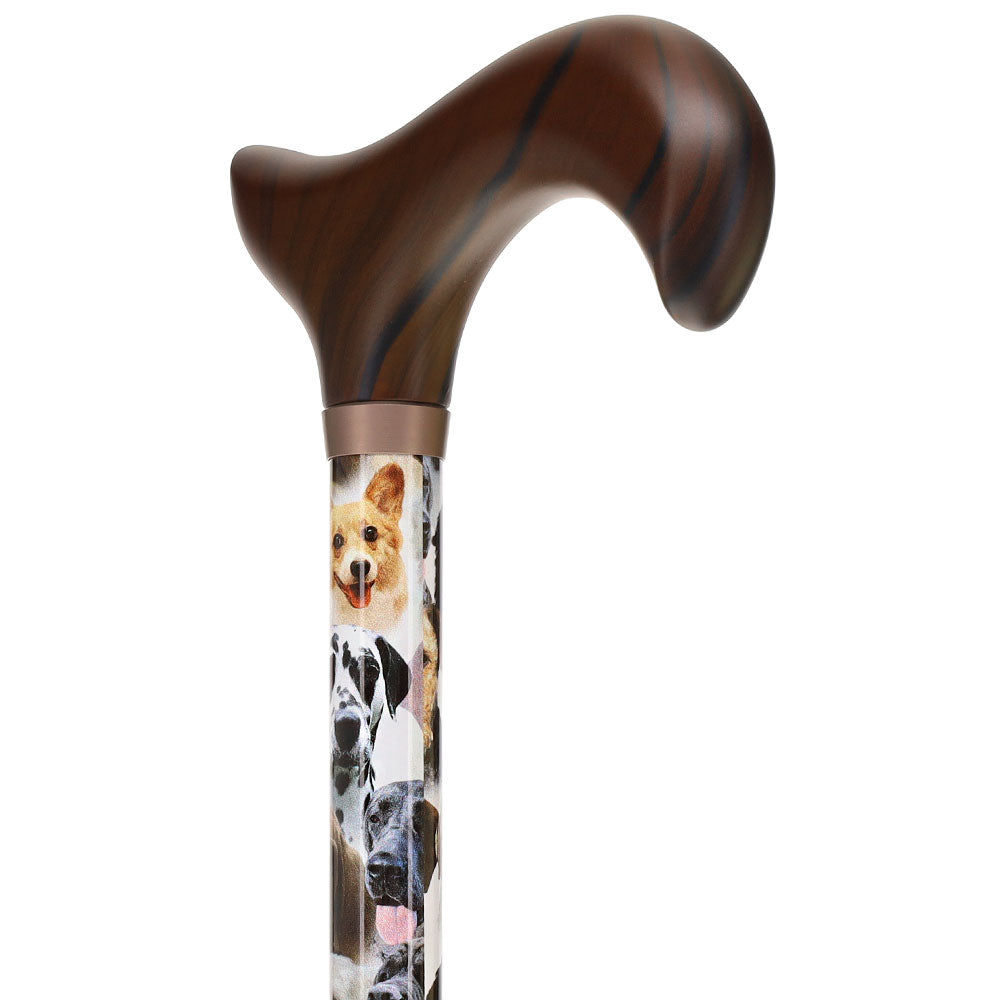 Dog Lovers: Designer Adjustable Cane w/ Wooden Handle