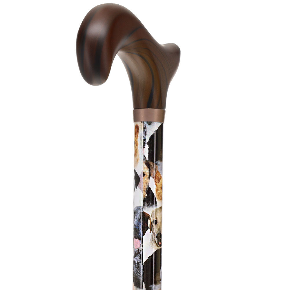 Dog Lovers: Designer Adjustable Cane w/ Wooden Handle