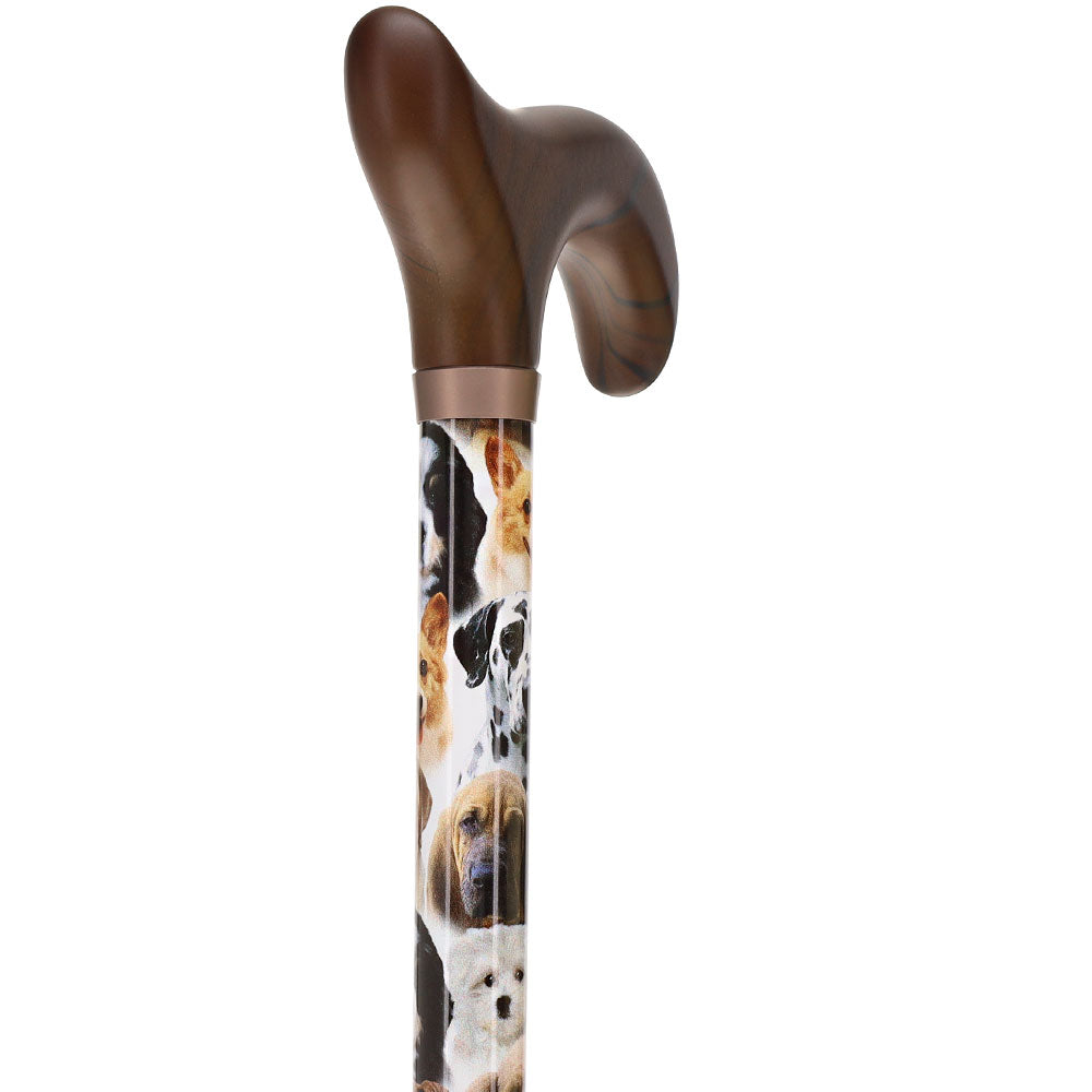 Dog Lovers: Designer Adjustable Cane w/ Wooden Handle