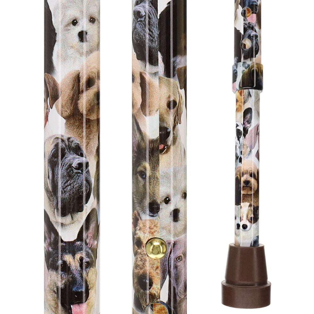 Dog Lovers: Designer Adjustable Cane w/ Wooden Handle