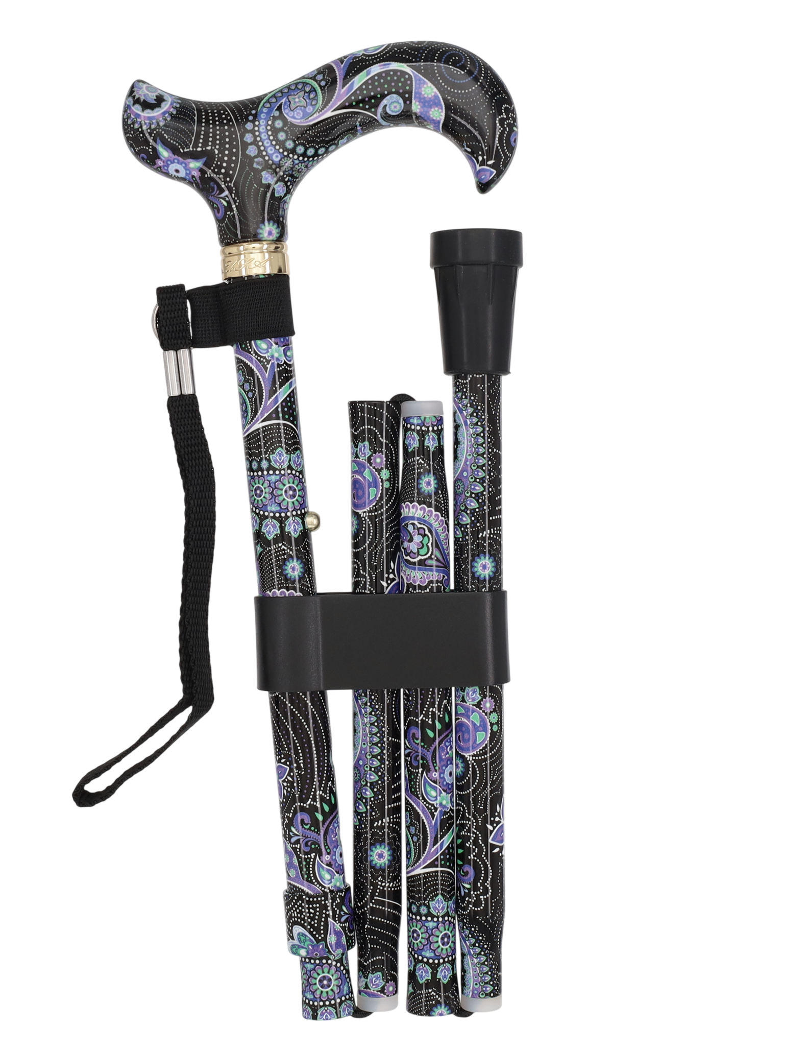 Purple Majesty Designer Folding Cane w/ SafeTbase- Adjustable