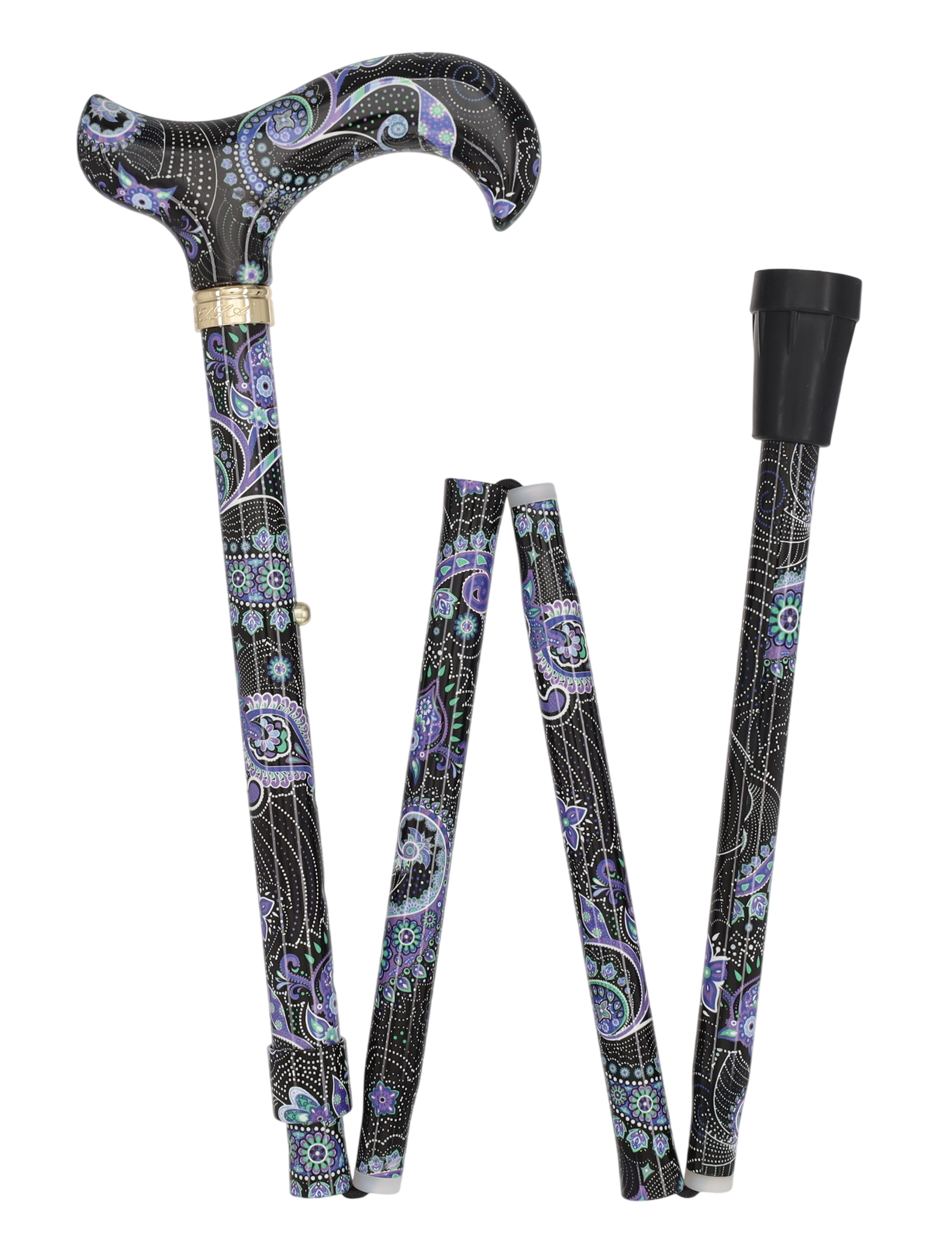 Purple Majesty Designer Folding Cane w/ SafeTbase- Adjustable