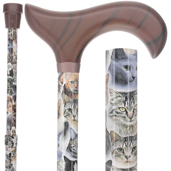 Scratch and Dent Cats Designer Adjustable Derby Walking Cane V2083