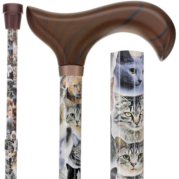 Cat Lovers-Designer Cane, Adjustable w/ Patterned Handle