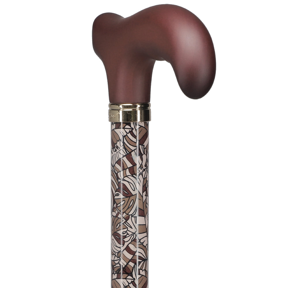 Bahama Leaf Adjustable Derby Walking Cane w/ Able Tri Pod Base