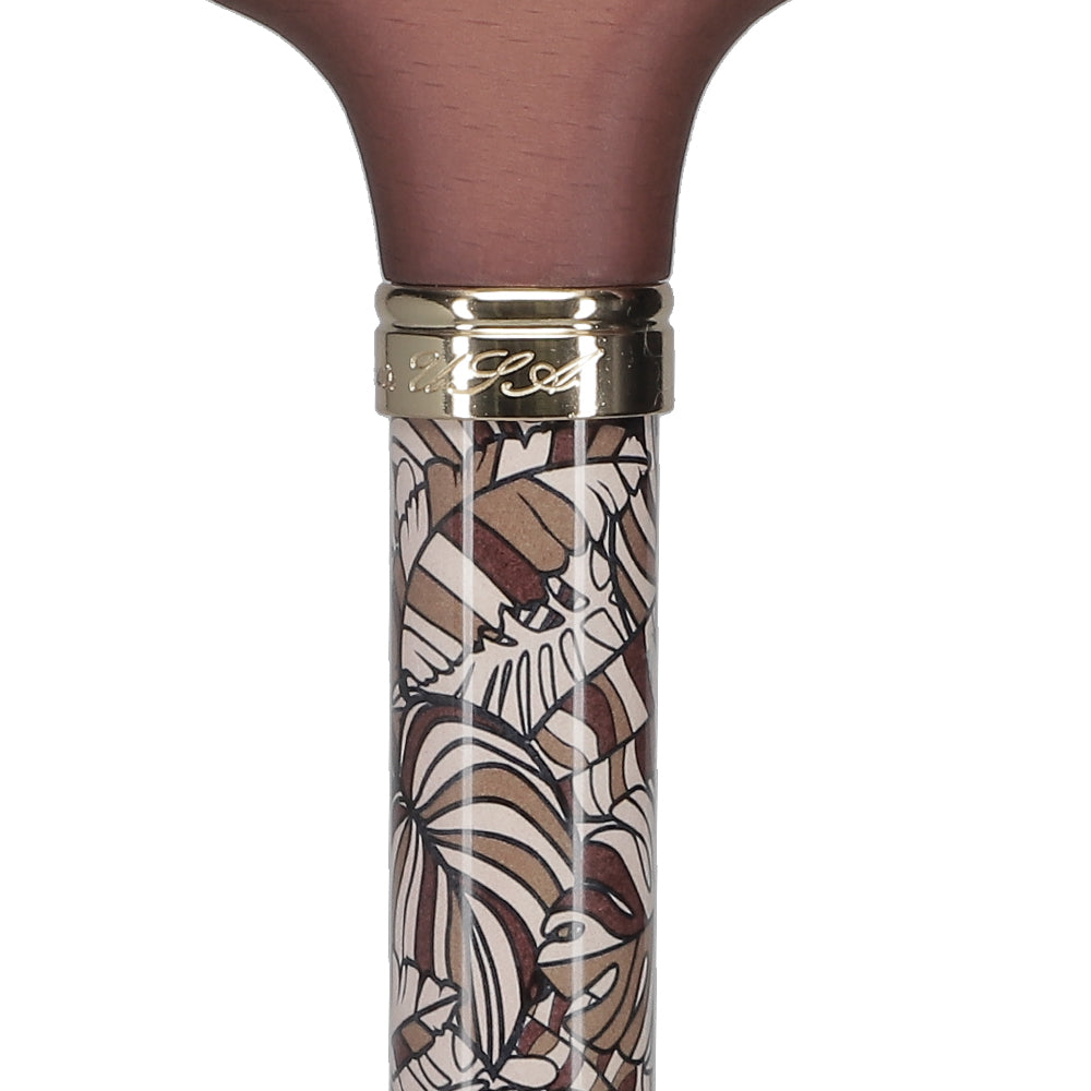 Bahama Leaf Adjustable Derby Walking Cane w/ Able Tri Pod Base