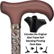 Bahama Leaf Adjustable Derby Walking Cane w/ Able Tri Pod Base