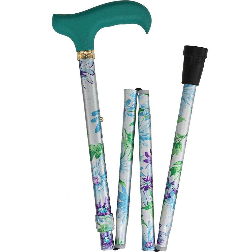 Adjustable Designer Folding Cane - Glorious Gardens Style
