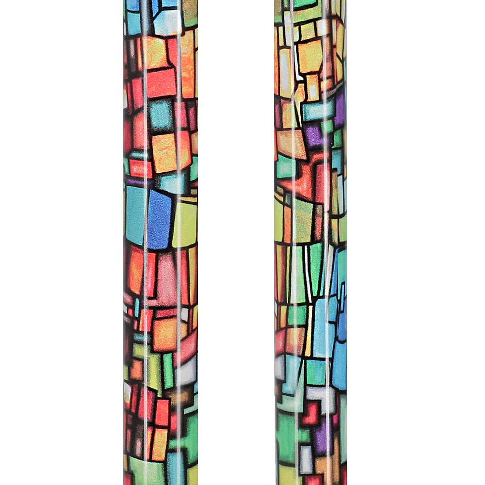 Mosaic Stained: Designer Adjustable Cane w/ Patterned Handle