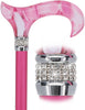 Scratch and Dent Rhinestone Designer Cane: Chic Pink Pearlz Splendor V3399