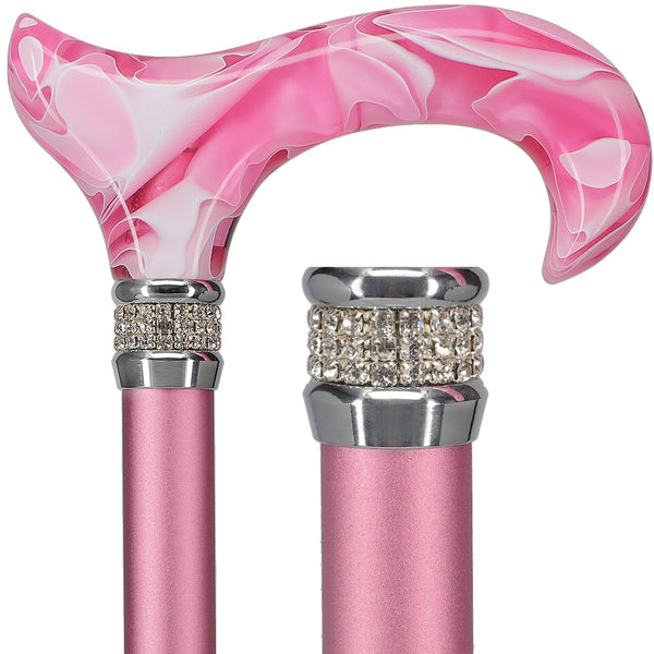 Scratch and Dent Pink Pearlz Designer Adjustable Cane V1717