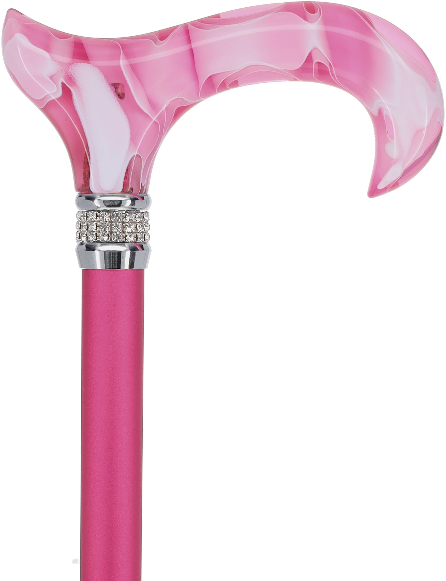 Pearl & Rhinestone Bling Cane Luxury Pink Ombré Derby Handle