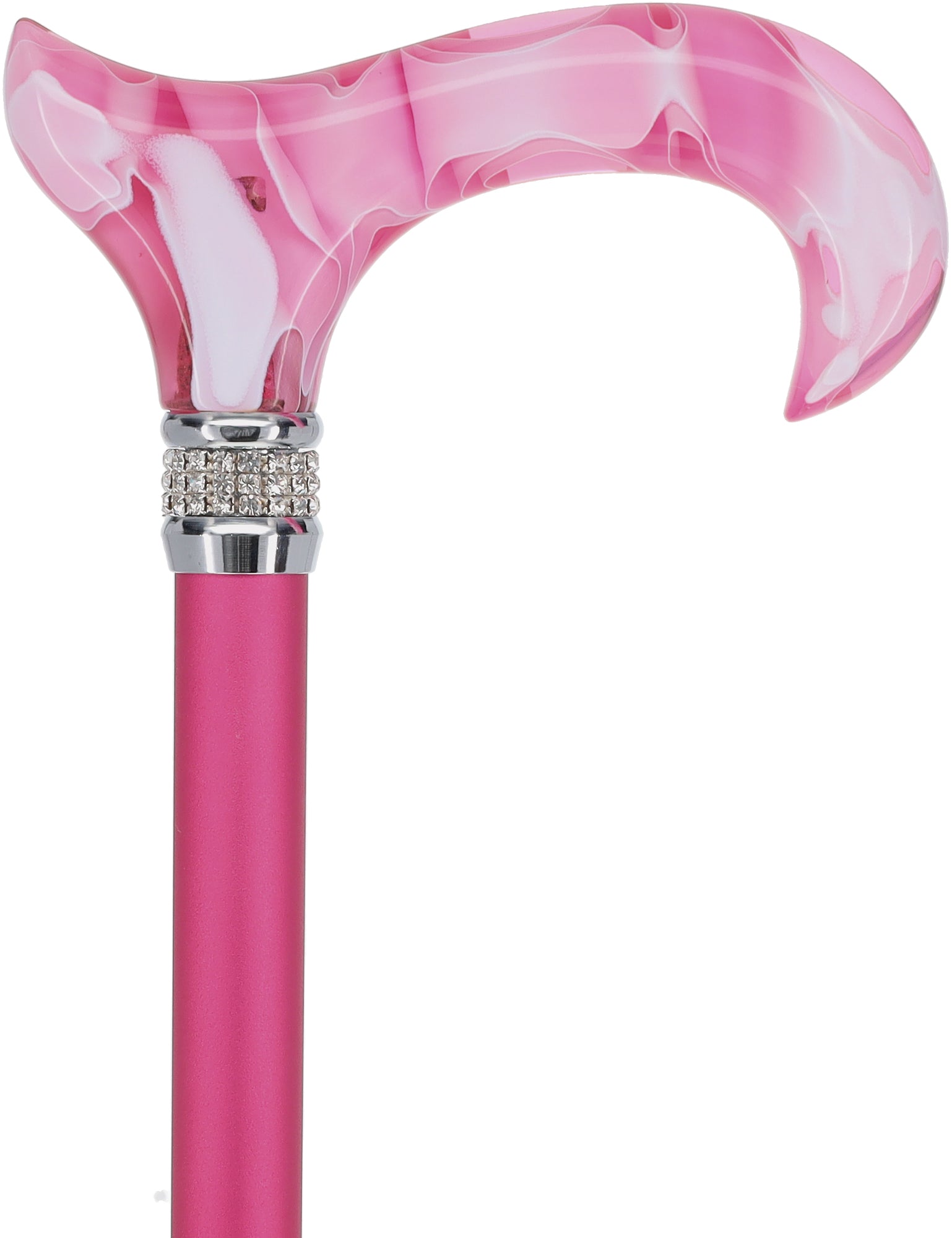 Chic Pink Pearlz Rhinestone Adjustable Orthopedic Derby Cane