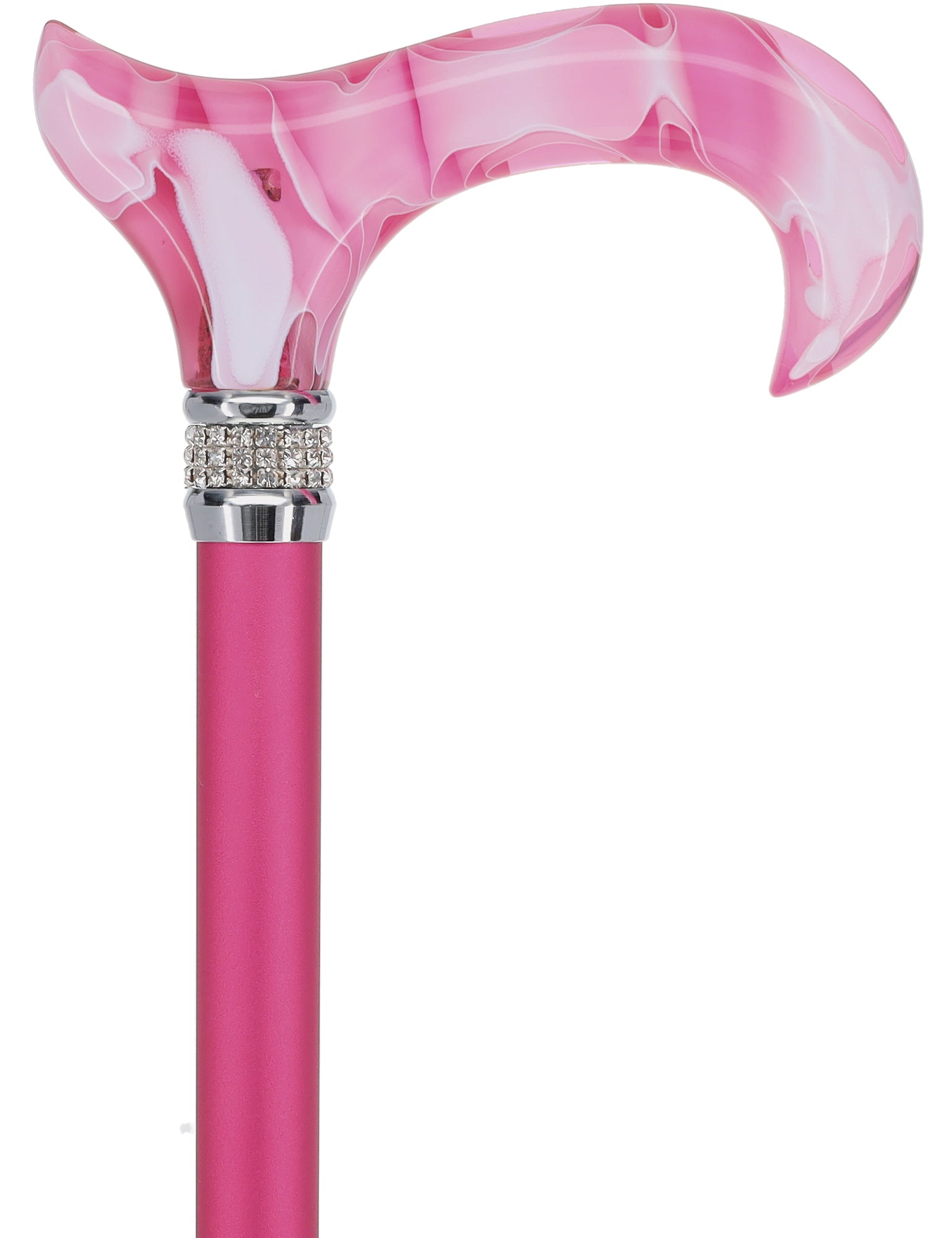 Chic Pink Pearlz Rhinestone Adjustable Orthopedic Derby Cane
