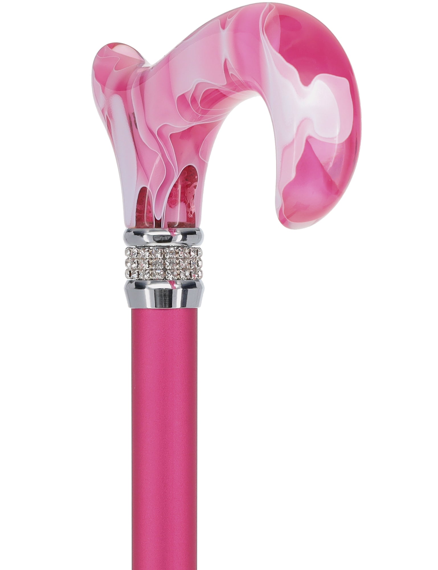 Chic Pink Pearlz Rhinestone Adjustable Orthopedic Derby Cane