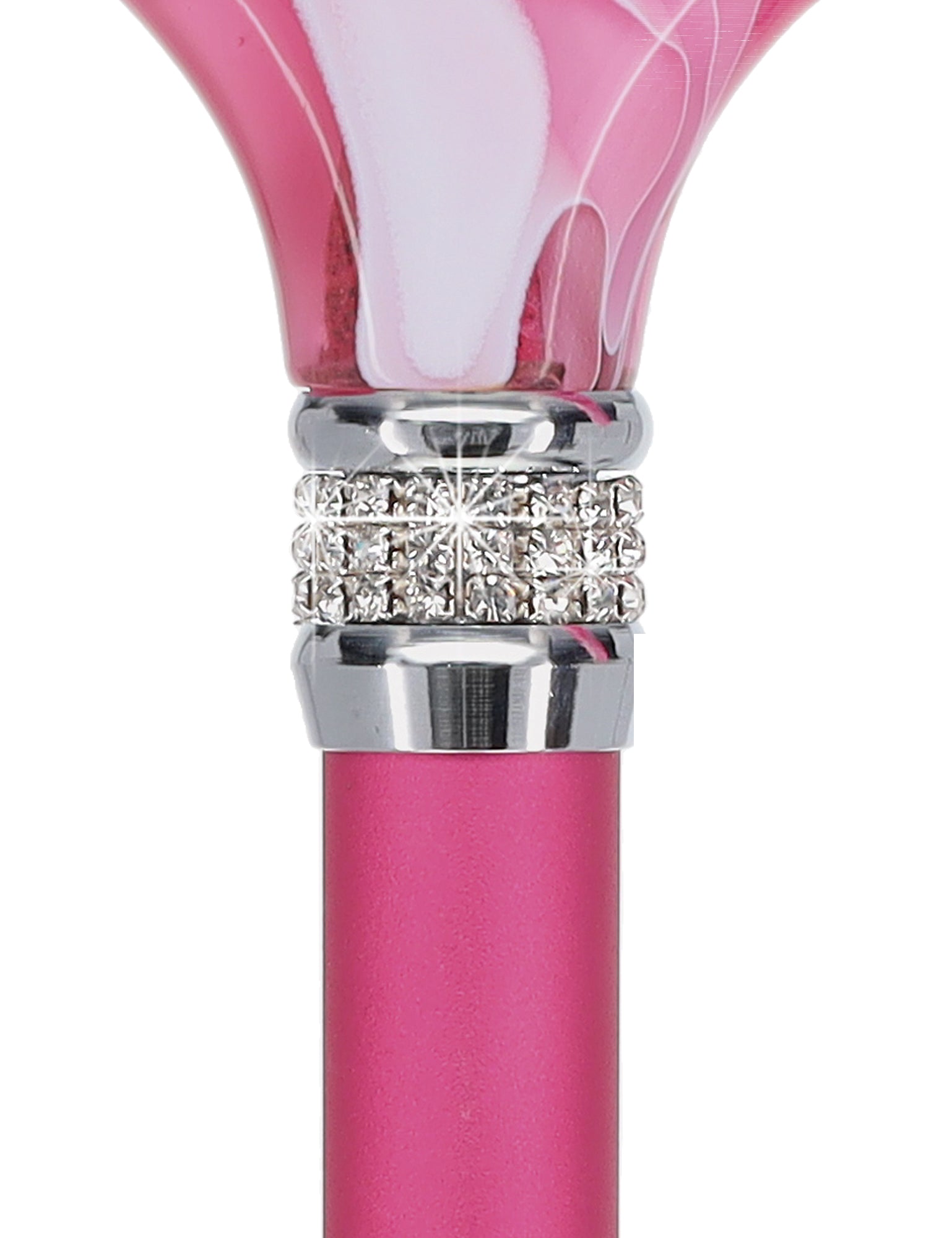 Chic Pink Pearlz Rhinestone Adjustable Orthopedic Derby Cane