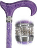 Rhinestone Designer Cane: Pearlz Purple Pattern & Swirl