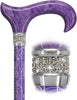 Purple Pearlz w/ Rhinestone Collar and Purple Swirl Designer Adjustable Cane