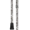 Scratch and Dent White Pearlz w/ Rhinestone Collar and Black Swirl Designer Adjustable Cane V1694